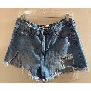 Celebrity Pink Jean Shorts Womens 15/32 Blue Denim Cotton Cut Off 5 Pockets